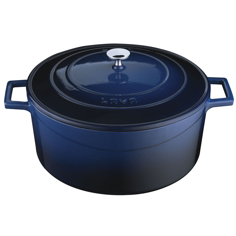Lava Canada Enameled Cast Iron Round Dutch Oven, Orange, 7 Qt.