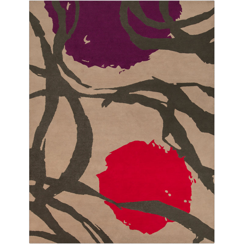 Wool Floral Indoor Rug, Rectangle 9' x 12'