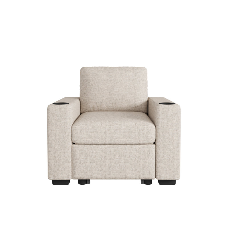 35,4 po Canapé-lit escamotable moderne pour canapé-lit simple pour salon, beige, Beige