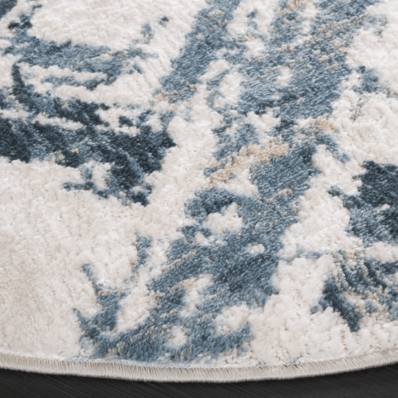 Mahiras Performance Geometric Rug, Round 6'7"