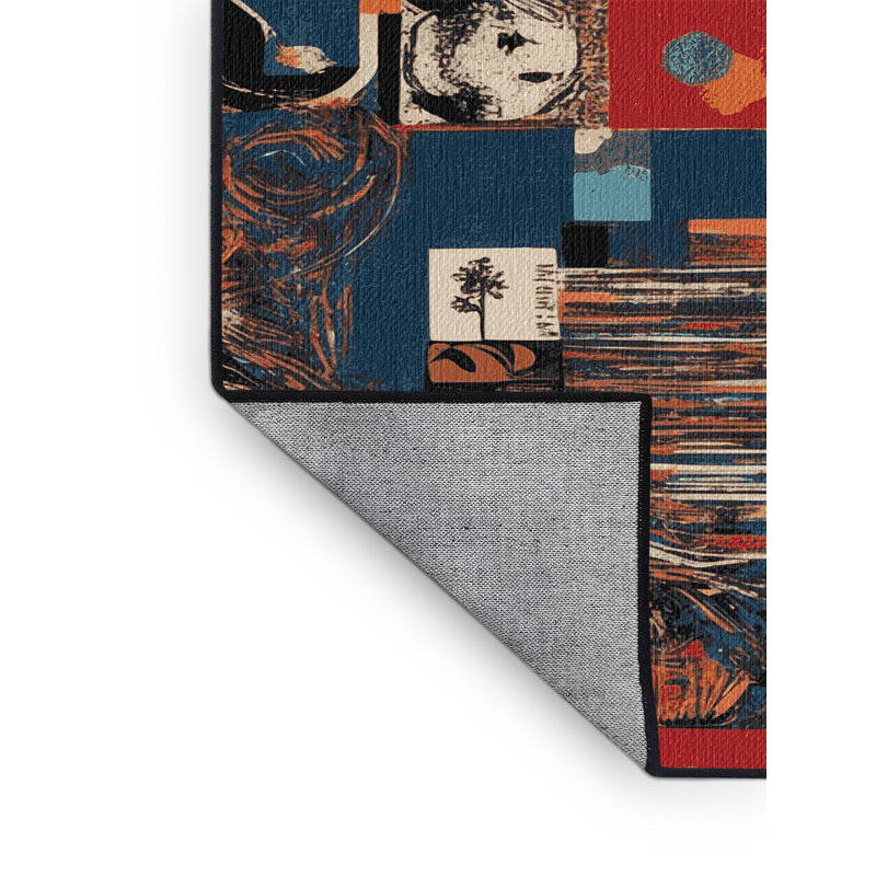 Washable Album Cover Art Music Area Rug, Square 6'