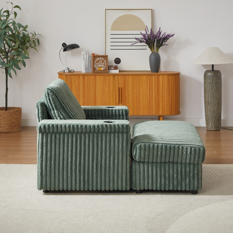 Fauteuil inclinable Corduroy, Vert
