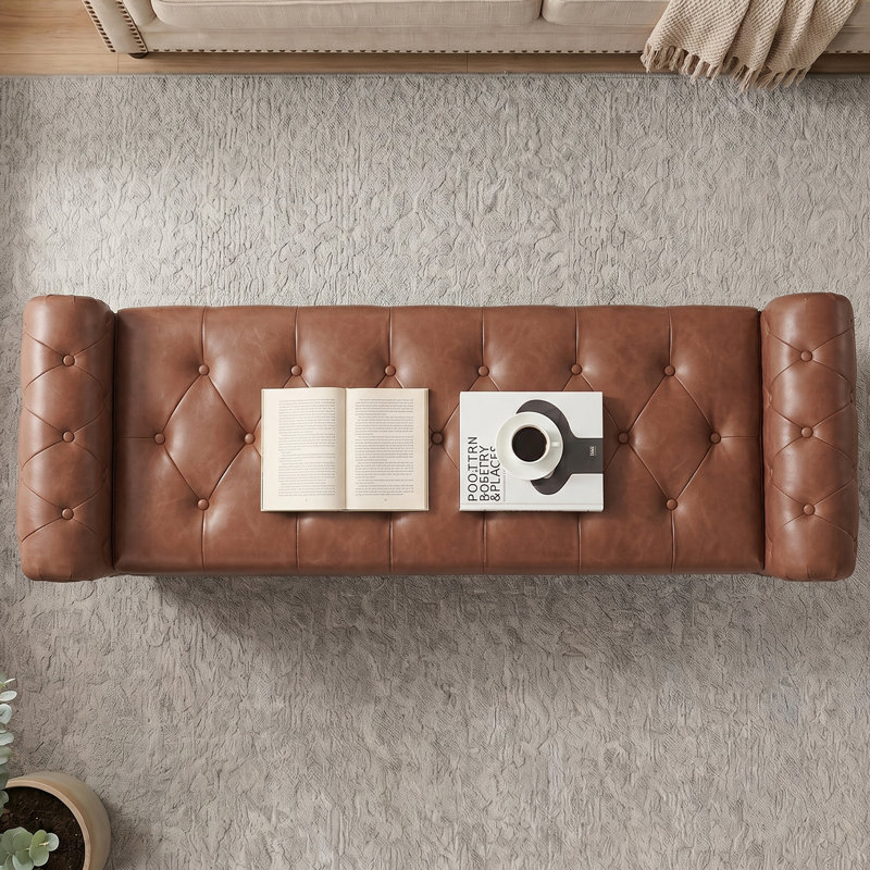 Bedroom Bench With Storage, Brown, 22" H x 65.4" W x 20" D