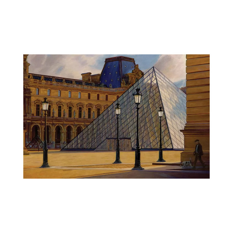 The Louvre In Morning Light by Nick Savides - Painting on Canvas, Wrapped Canvas, 30.48 cm H x 45.72 cm W