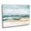 Blue Gold Wall Art, Glam Stripe Canvas, Golden And Blue Stipes-2080575213-2080575215