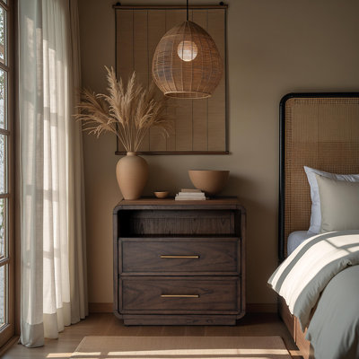 Brewster 2-Drawer Nightstand, Dark Espresso Brown