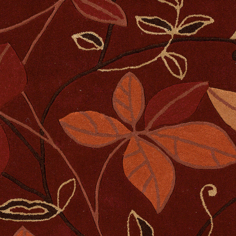 Marisela Handmade Rug Garnet And Orange, Rectangle 5' x 7'