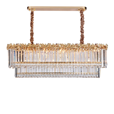 Marquise 16-Light Rectangular Chandelier - Gold