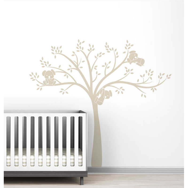 Koala Cuteness Plants & Flowers Non-Wall Damaging Wall Decal, Light Beige