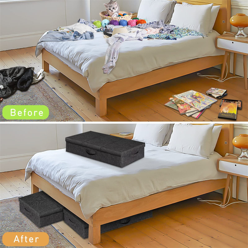 Ebern Designs Fabric Underbed Storage, Black