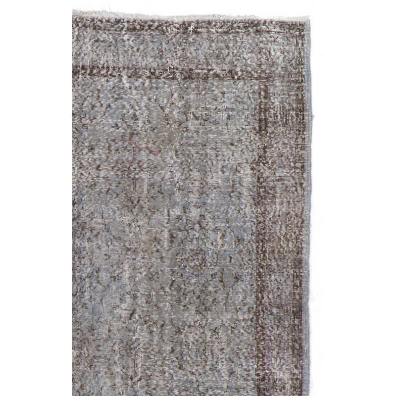 Tapis turc contemporain fait à la main de 6 x 10 pi de couleur grise