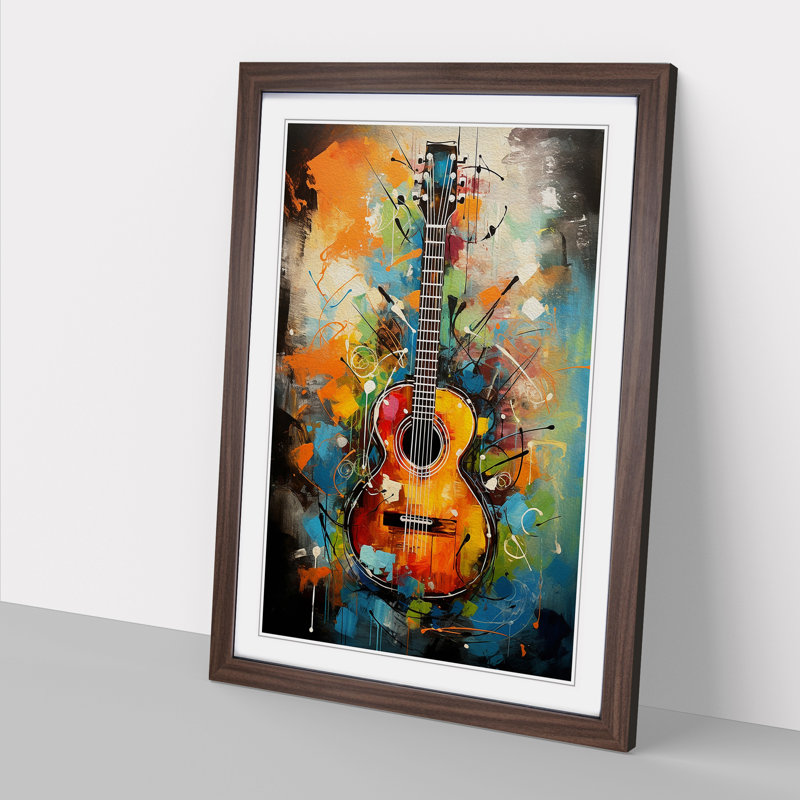 Guitar Gestural Art - Framed Print