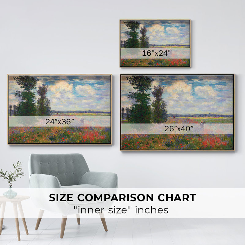 " Monet ", 27" H x 41" W x 2" D, Natural Wood Framed