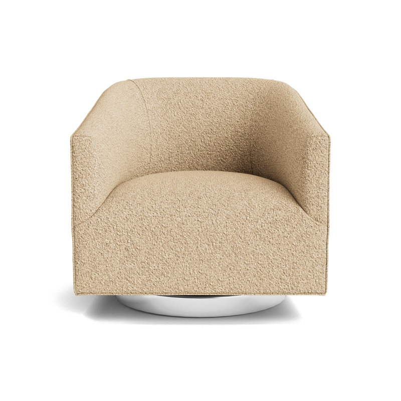Cooper Full Swivel Chair, Berber - Dune, Polished Stainless Steel