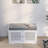 Shoe Storage Bench with Padded Seat Cushion and 2 Barn Doors - White Entryway Bench