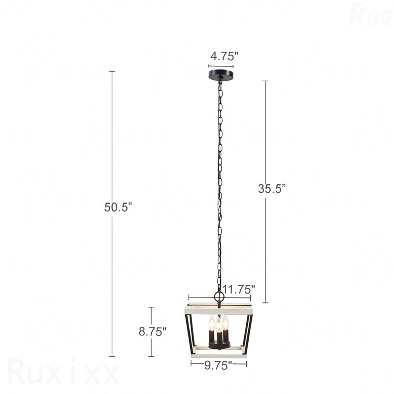 Luminaire suspendu en métal de style campagnard