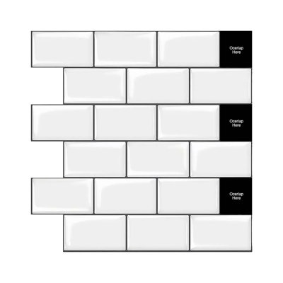 Standard Products 11.8'' W x 10'' L  Peel and Stick Backsplash Tile,Self-Adhesive Wall Tiles