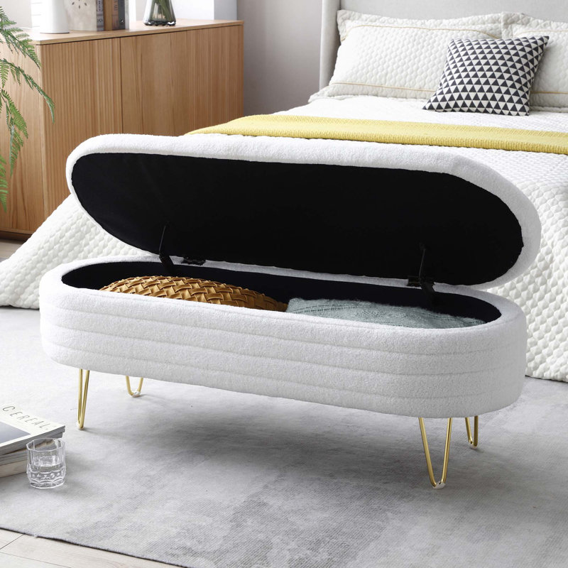 Repose-pieds avec rangement Altalune, Polyester beige