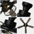 52 Inch Flush Mount Farmhouse Ceiling Fan with Light, Low Profile Black Caged Ceiling Fan with 5 Reversible Blades