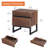 Nellie Modern End Table With 2 Drawers, Farmhouse Sofa Table With Black Square Leg, Wood Rustic Side End Table For Living Room, Nighstand For Bedroom, Oak-281029883