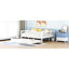 Lit de jour double avec lit gigogne et garde-corps en blanc - Structure en bois massif pour une stabilité facile à assembler Maximiser la capacité de rangement de la chambre à coucher-1105995183-1105995182