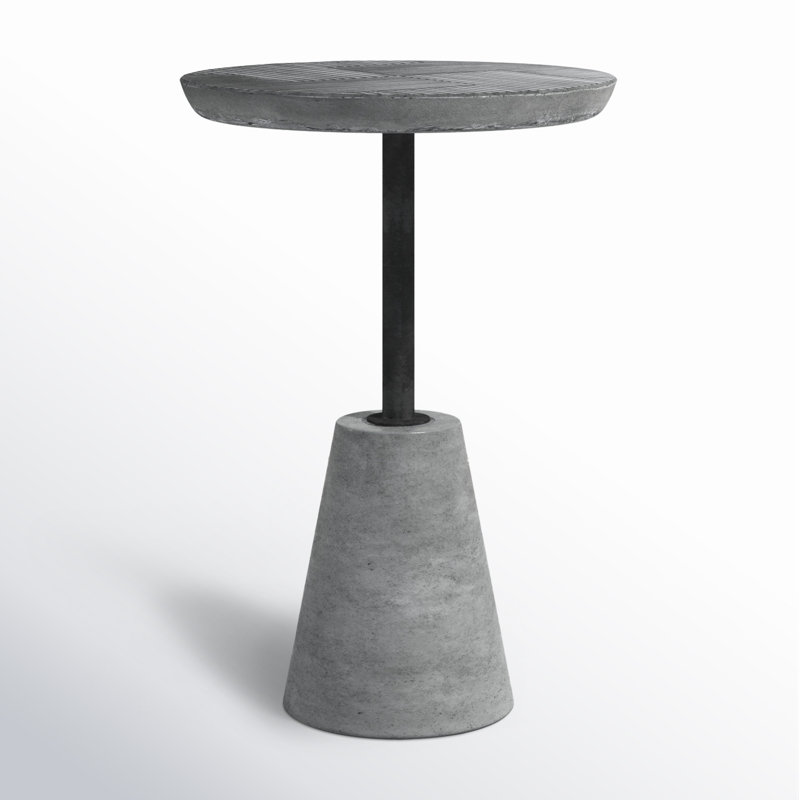 Foundation Outdoor Round Side Table, Dark Gray