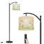 Lampe sur pied à arc Arc fantaisiste, scène de forêt, ours, lapins, arbres, couleurs pastel, lumière debout pour chambre à coucher, haute lampe à intensité variable à 3 couleurs avec télécommande et ampoule incluse