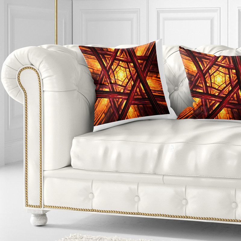 Coussin de conception fractal Abstract, 16 po x 1 po, Coussin décoratif