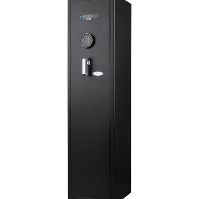 Coffre-fort de rangement approuvé de 4,33 pieds cubes - système de verrouillage du clavier numérique. Peut contenir des fusils et des accessoires en toute sécurité. Pour une utilisation à domicile. Acier noir avec serrure de contenant sécuritaire. Intérieur spacieux pour les accessoires.