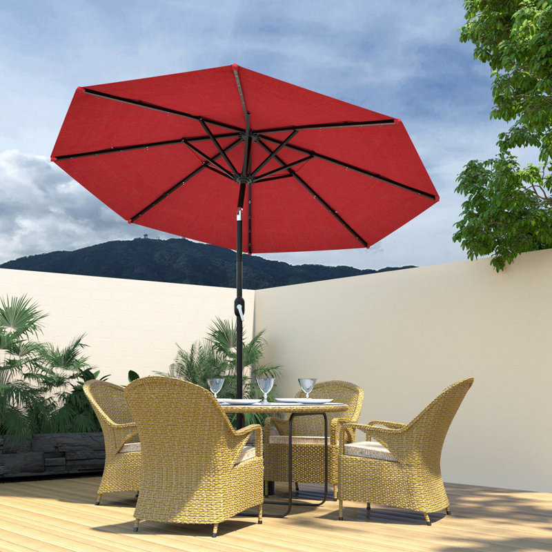 Parasol de marché 11 pi, H 96,5 po x l 108 po x P 108 po, Rouge