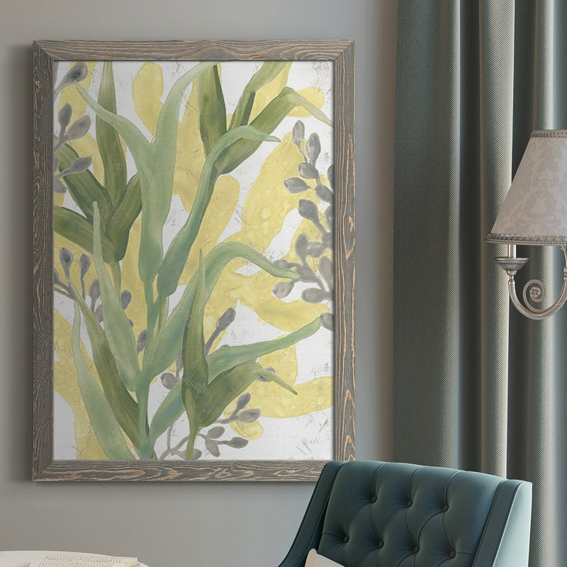 Fresque de l'herbe de mer Ogawa II, H 37,5 po x l 27,5 po x P 1 po, gris