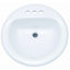 Lavabo de salle de bain encastré en porcelaine vitrifiée blanche avec robinet et trop-plein
