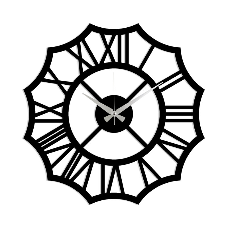 Merild Metal Wall Clock, Black