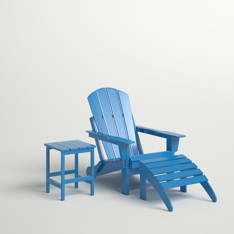 Chaise de patio avec repose-pieds Laguna, Bleu pacifique