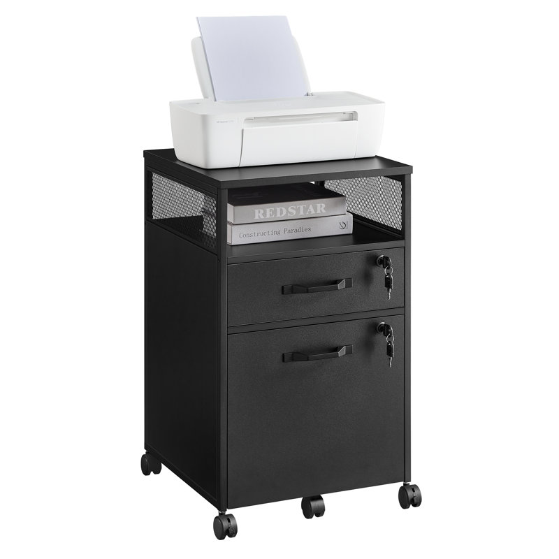 Annya 2 Drawer Filing Cabinet, Ink Black