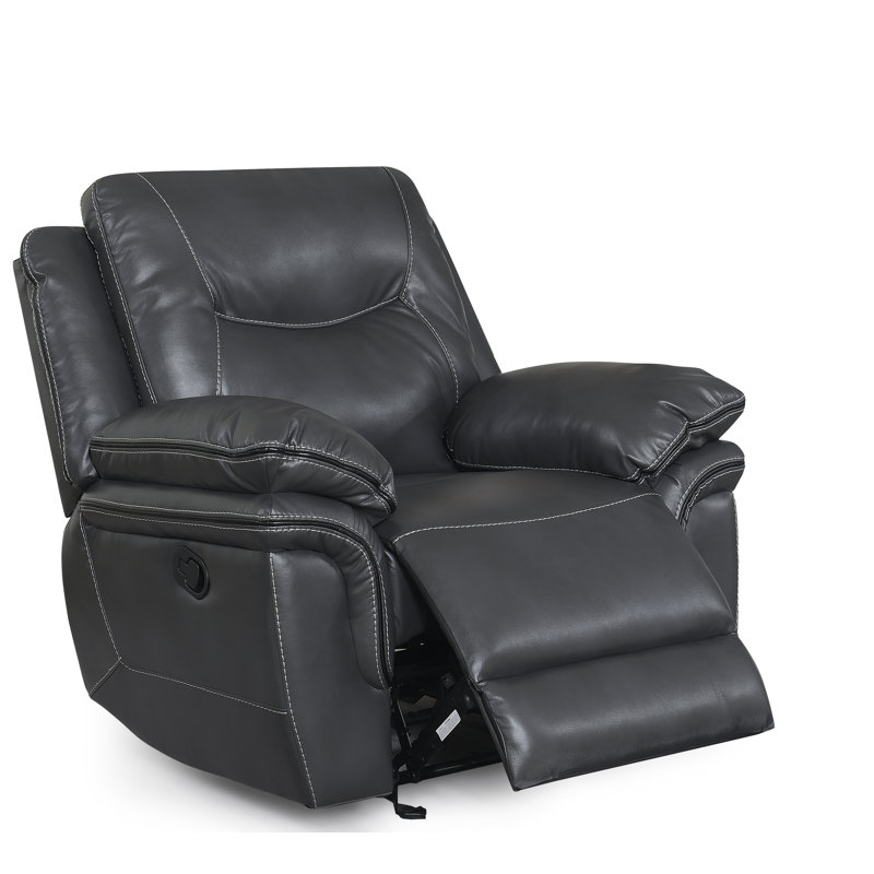 Alejandrina Faux Leather Recliner, Gray