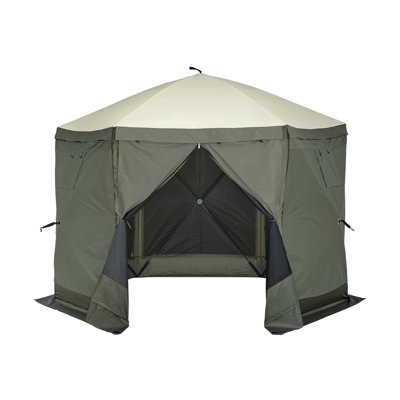 Pop-Up Screen Tent with Removable Privacy Wind Cloths and Mesh Windows