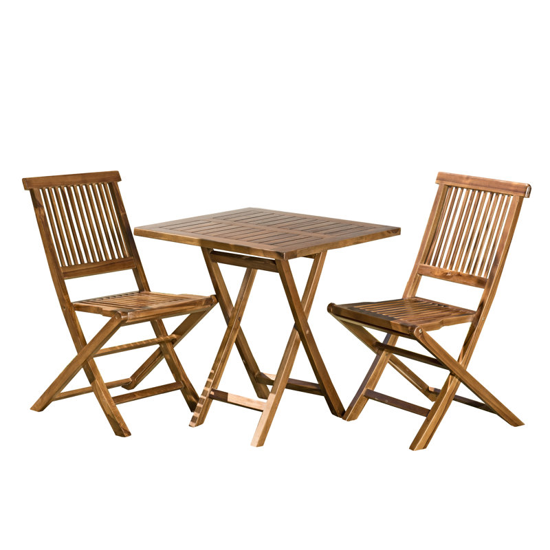 Bovingdon 2 - Person Teak Wood Patio Dining Set with Square Table