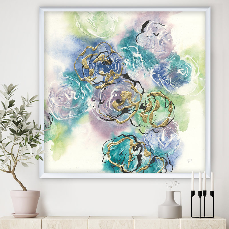 « pastel-composition de couleur pastel i »-cadre photo imprimé sur toile, Cadre blanc, H 30 po x l 30 po x P 1 po