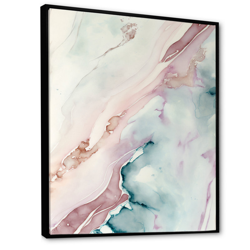«Sudden Solitude In Elevated Blush V», reproduction sur toile, L 12 po x H 20 po, Toile avec cadre flottant noir