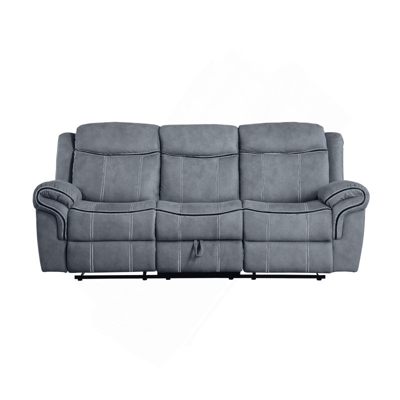 Canapé Zubaida (oscillant et mouvement), velours gris 2 tons