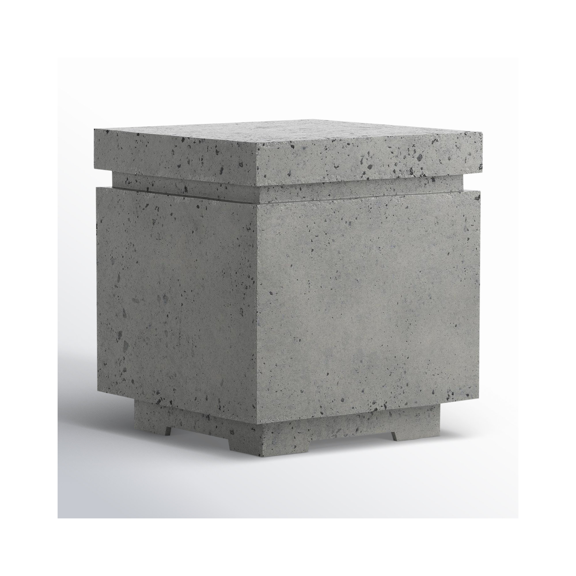 Eric Concrete Propane Tank Cover Side Table, Pewter Concrete