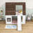 Minogue Kids Twin over Twin Wood House Bunk Bed with Roof, Ladder and Slide