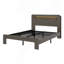 Structure de lit double, structure de lit plateforme en bois avec tête de lit à DEL avec rangement et 2 ports USB, sans bruit-1372890828