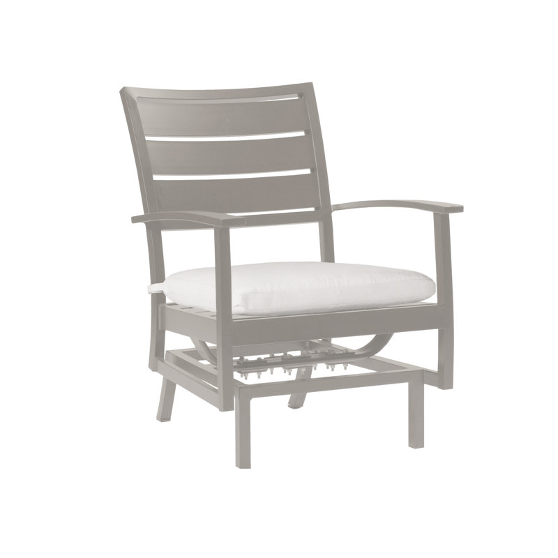 Charleston Aluminum Patio Lounge Chair with Cushions, Oyster, Cast Mist