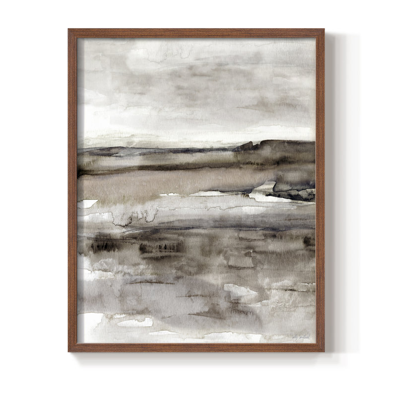 Evening Sunset Bay, reproduction encadrée - bois massif, Noyer, H 15 po x l 12 po