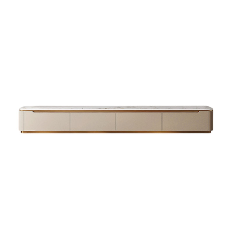 Meuble télé de style moderne et minimaliste, Beige / blanc gris, 78.74"