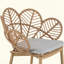 Chaise et coussin d'extérieur en forme de paon en osier de style papasan