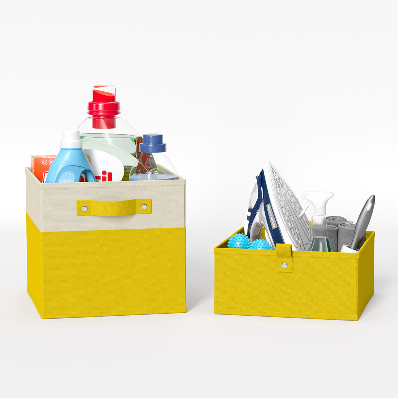 Organisateur de cubes pliable en tissu 2 pièces 5 pièces RiverRidge Kids, Jaune