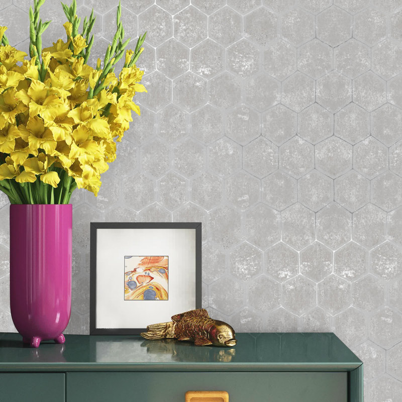Rouleau de papier peint nid d'abeille Tiffany, Gris